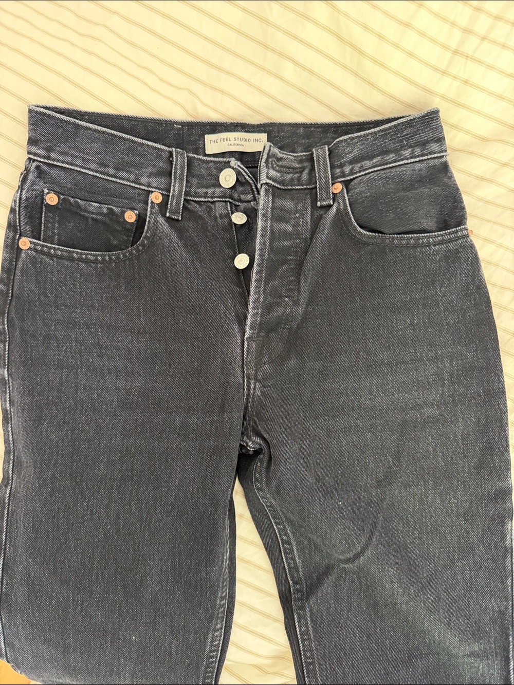 Women's Black High-Rise Button-Fly Jeans